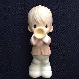 Precious Moments boy with horn 1984 chipped